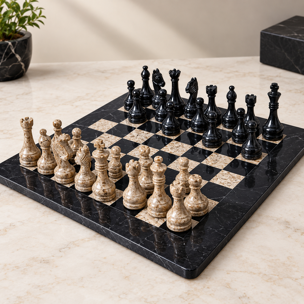 12 Inch Premium Marble Chess Set – With Box