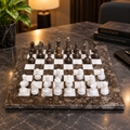 12 Inch – Premium Chess Board with Elegant Marble Pieces
