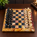 15 Inch - Luxury Marble Chess Set with Premium Chess Pieces & Storage Case