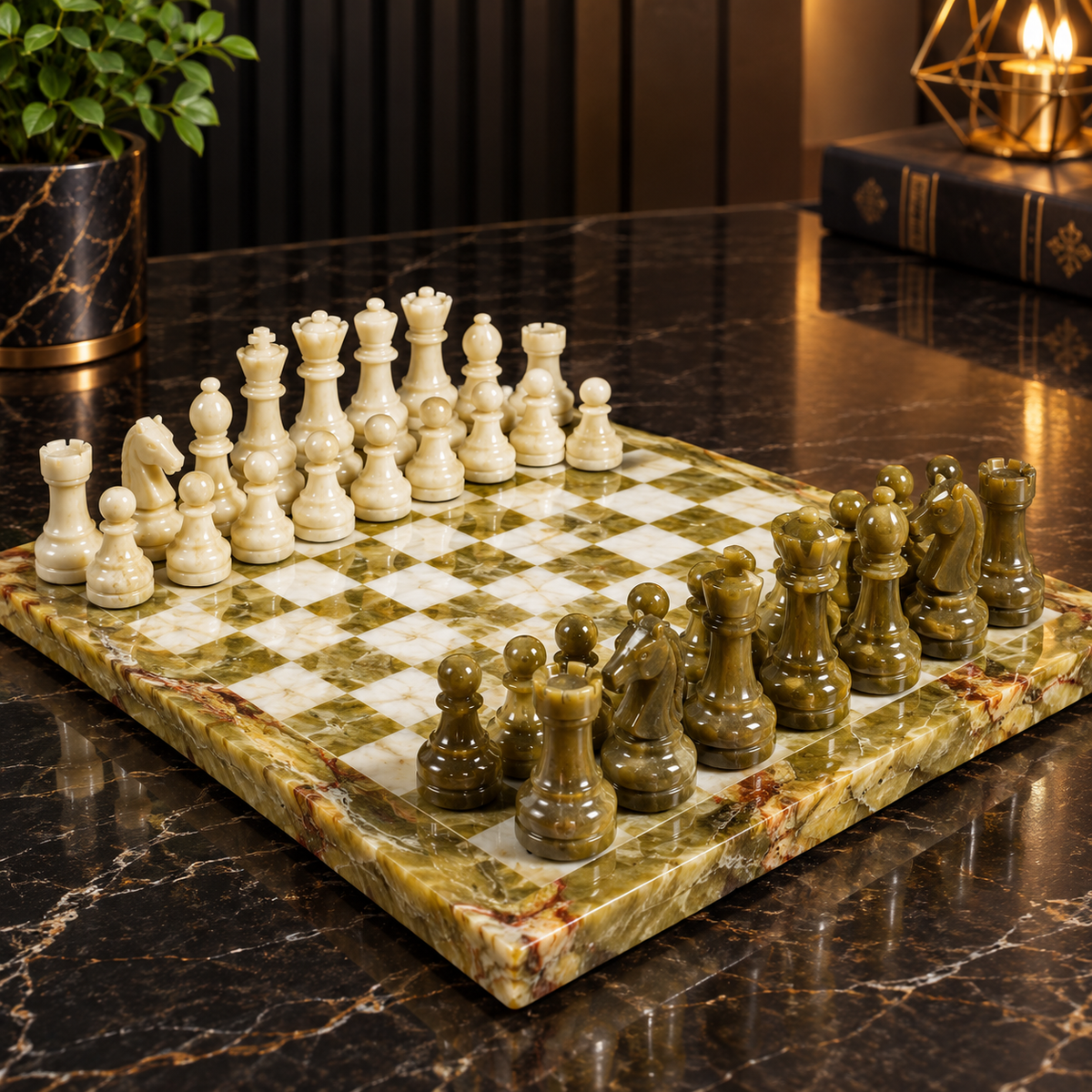 15 Inch – Premium Green & Ivory Chess Board