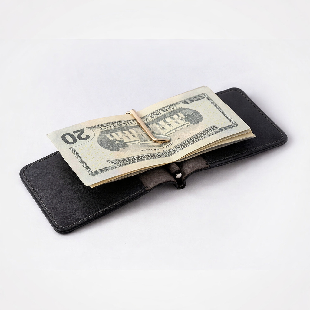 Leather Money Clip Wallet
