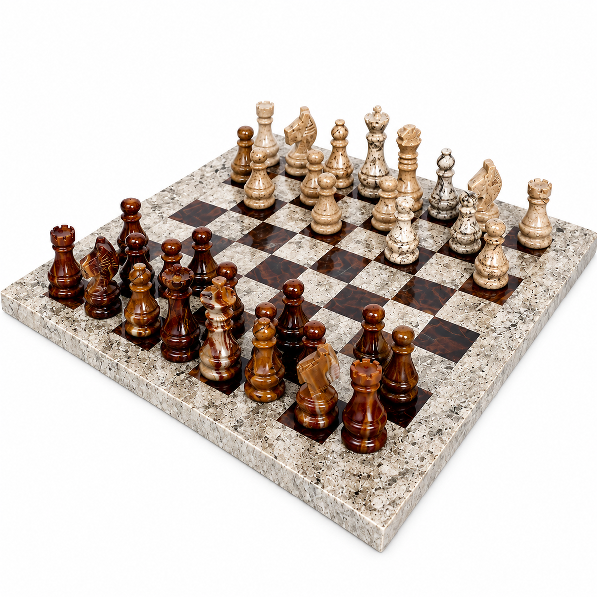 12 Inch – Luxury Marble Chess Board with Classic Chess Pieces