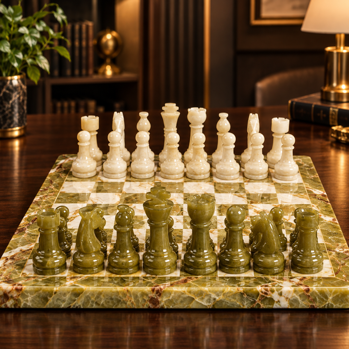 12 Inch – Premium Green & Ivory Chess Board