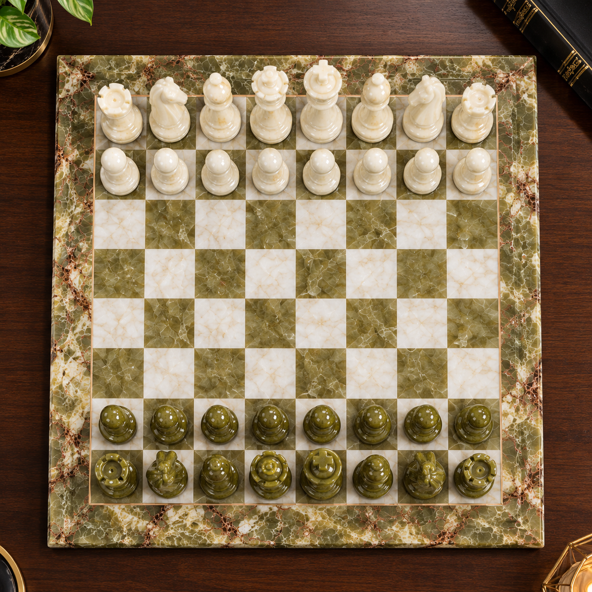 12 Inch – Premium Green & Ivory Chess Board