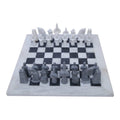 20 Inch – White & Grey Natural Stone Chess Board & Pieces