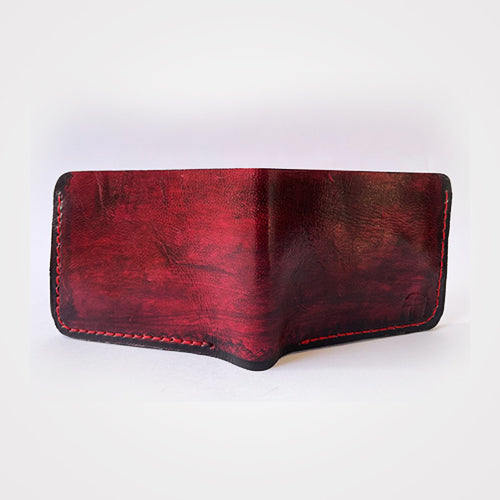 Red Bifold Leather Wallet